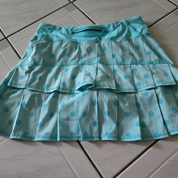 Lululemon Pace Setter Skirt Angel Blue Stripe Tonka Dot 2 - Picture 4 of 5